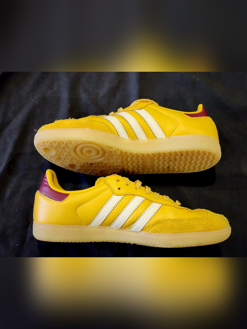 ADIDAS | Samba OG J | Preloved Yellow-Crystal Sand-Shadow Red | Size 6.5 Mens - Picture 2 of 13